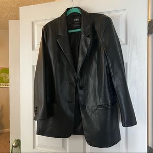 Zara leather blazer